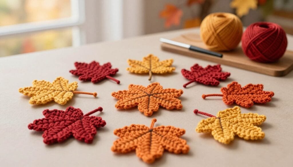 crochet fall leaves pattern free