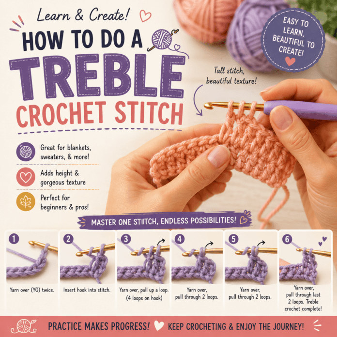 how to do a treble crochet stitch