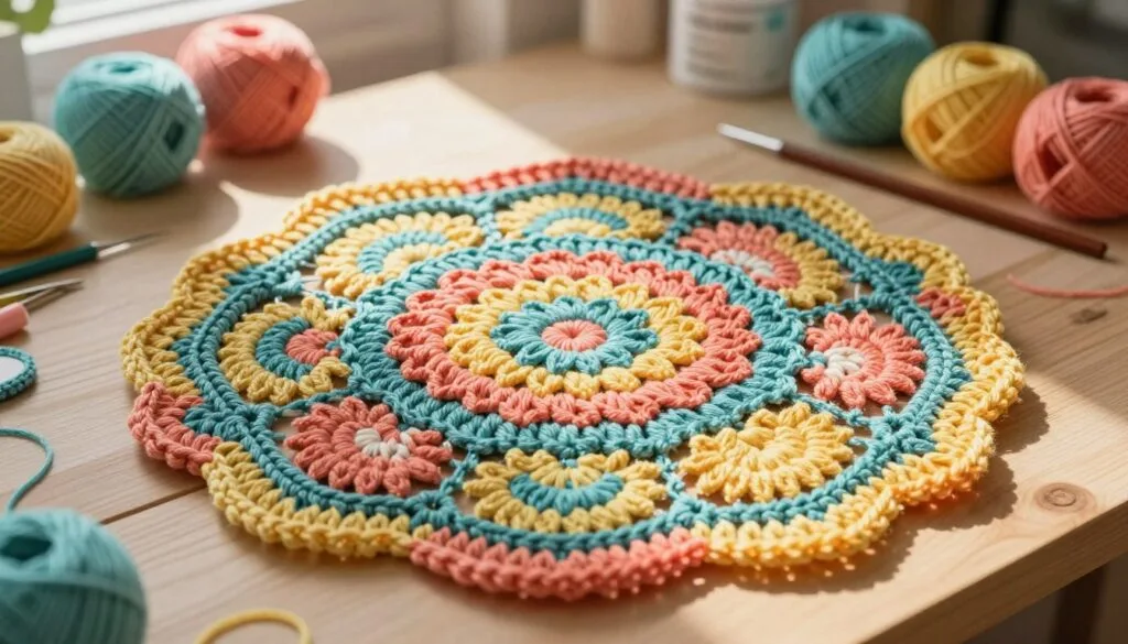 large crochet mandala free pattern